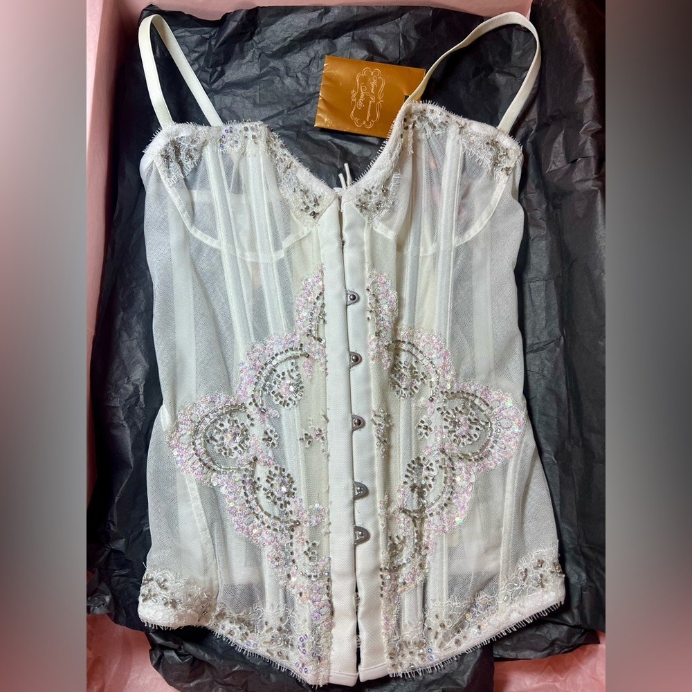 💯 Auth BNIB Agent Provocateur Soirée Fareena Corset – White (Super Rare!)